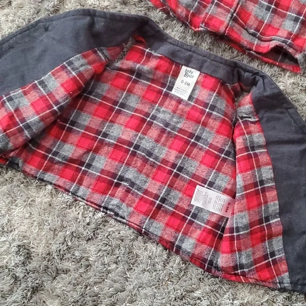 2 PC Osh Kosh Buffalo Plaid Shirt and Vest
